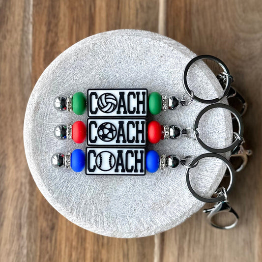 Coach Keychain / Baseball Coach / Soccer Coach / Softball Coach / Volleyball Coach / Basketball Coach / Coaches Gift