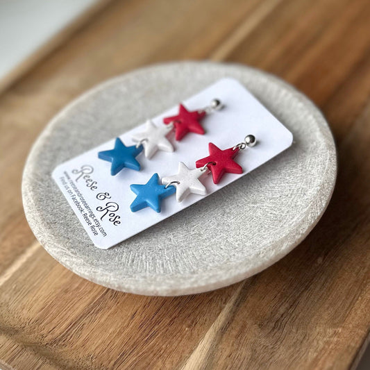 4th of July Star Earrings