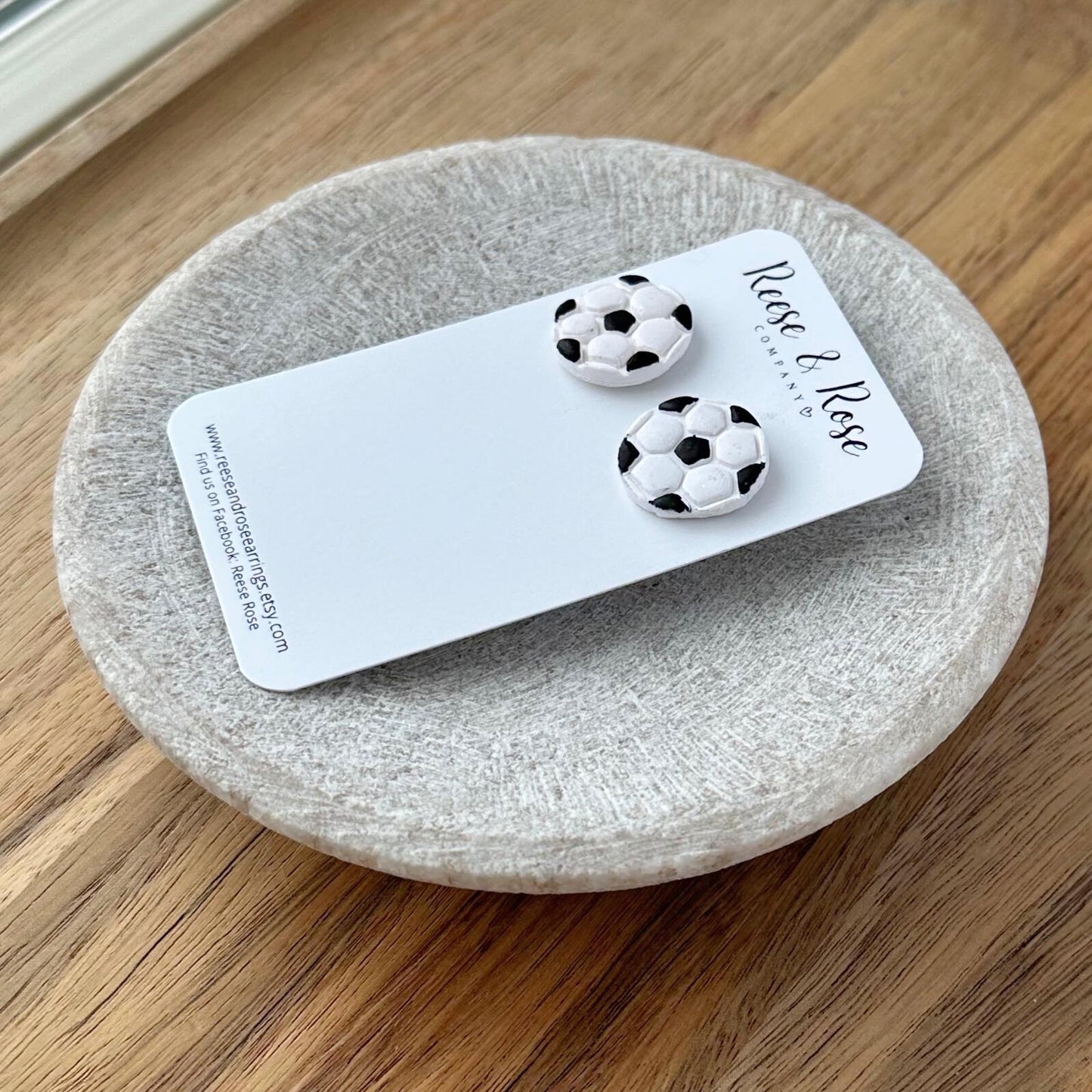 Personalized Polymer Clay Soccer Earrings
