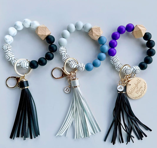 Custom Volleyball Wristlet Keychains