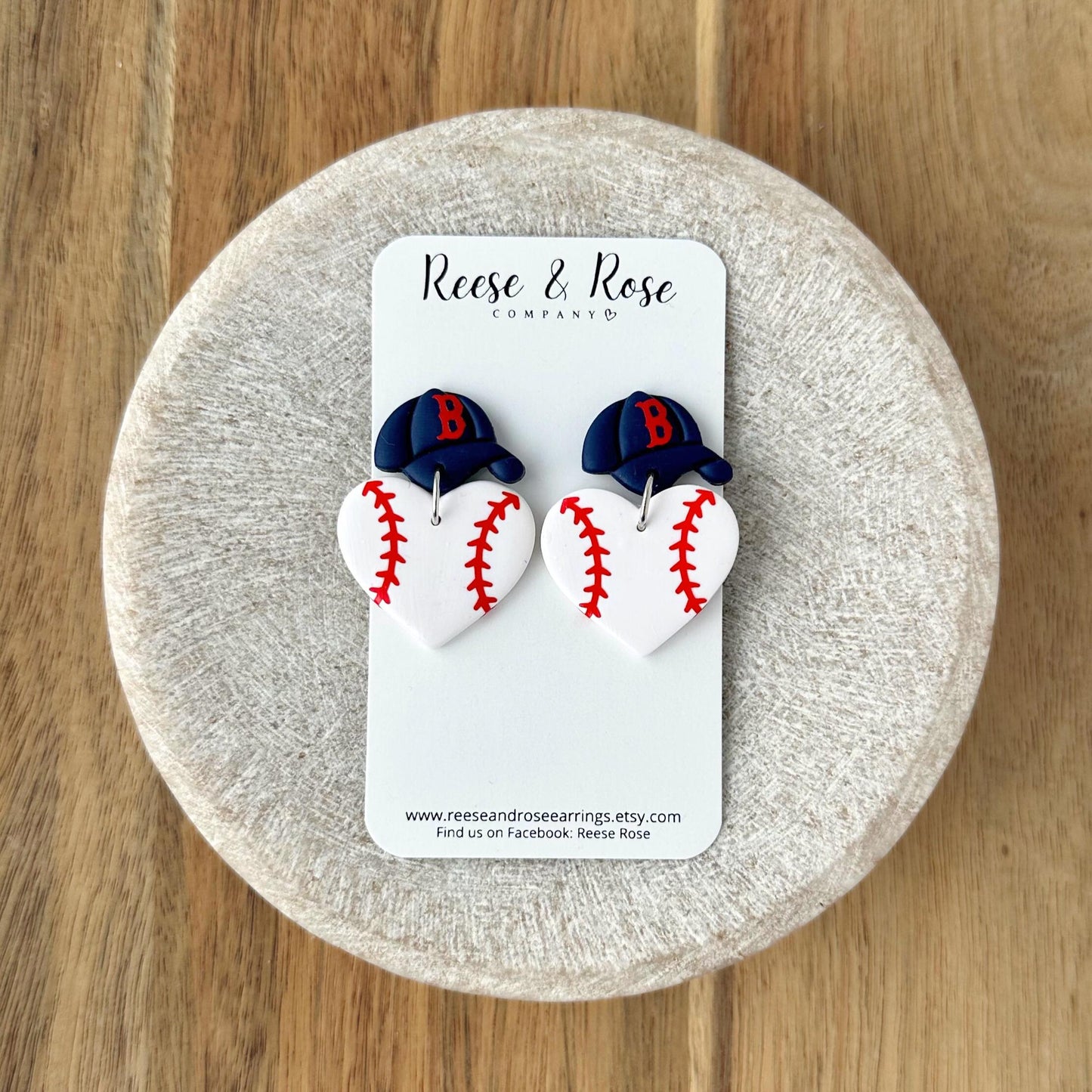 Boston Red Sox Baseball Earrings