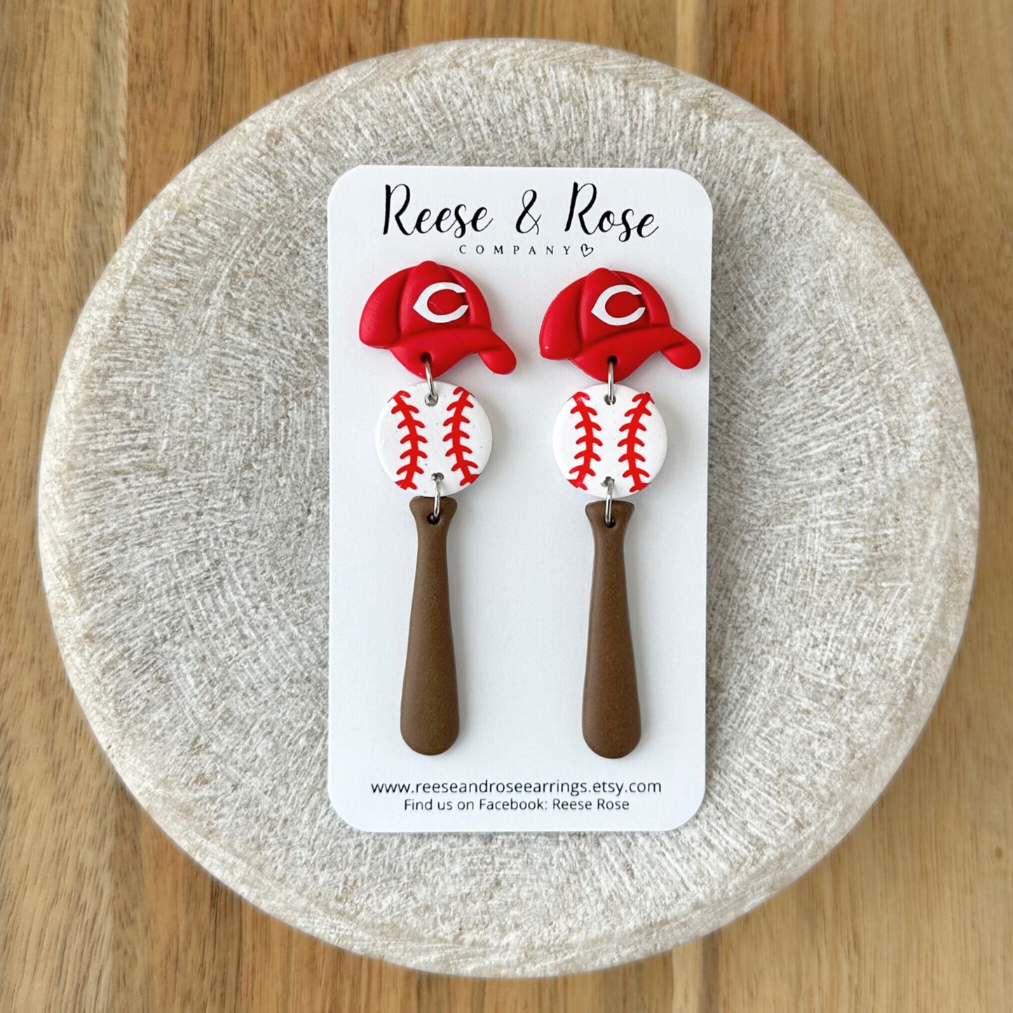 Cincinnati Reds Baseball Earrings