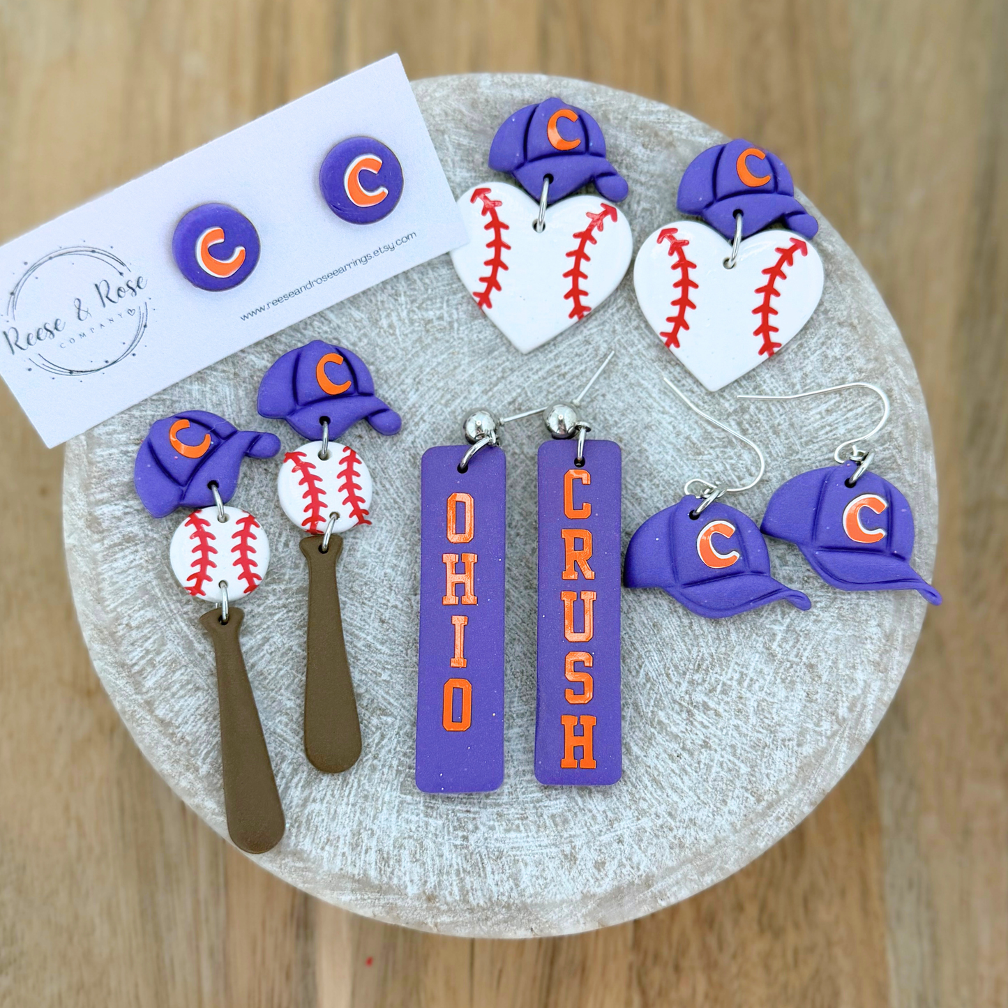 Ohio Crush Baseball Earrings