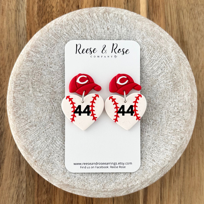 Cincinnati Reds Baseball Earrings