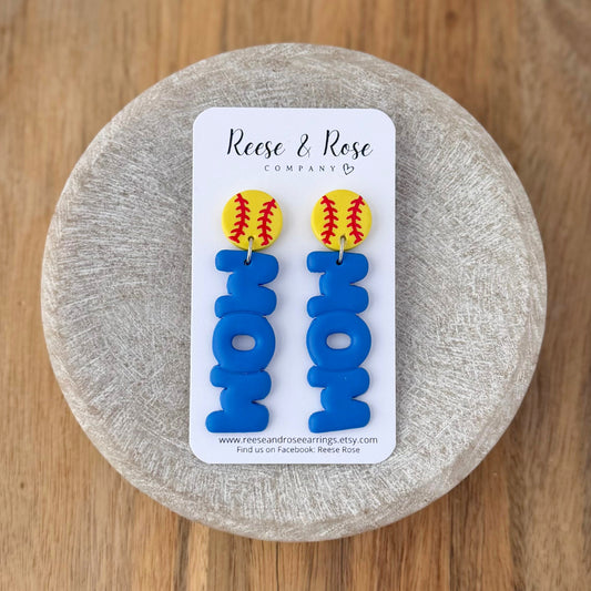 Custom Softball MOM Earrings