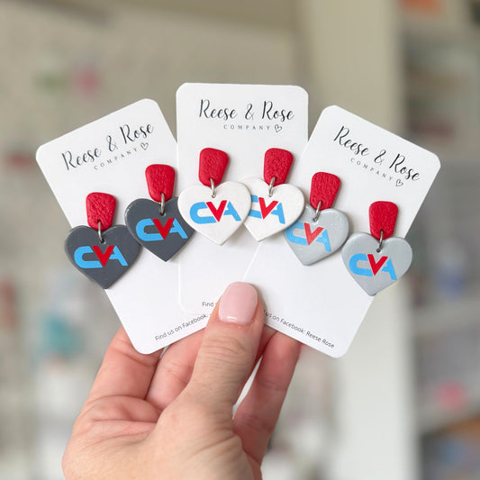 CVA Volleyball Heart Earrings