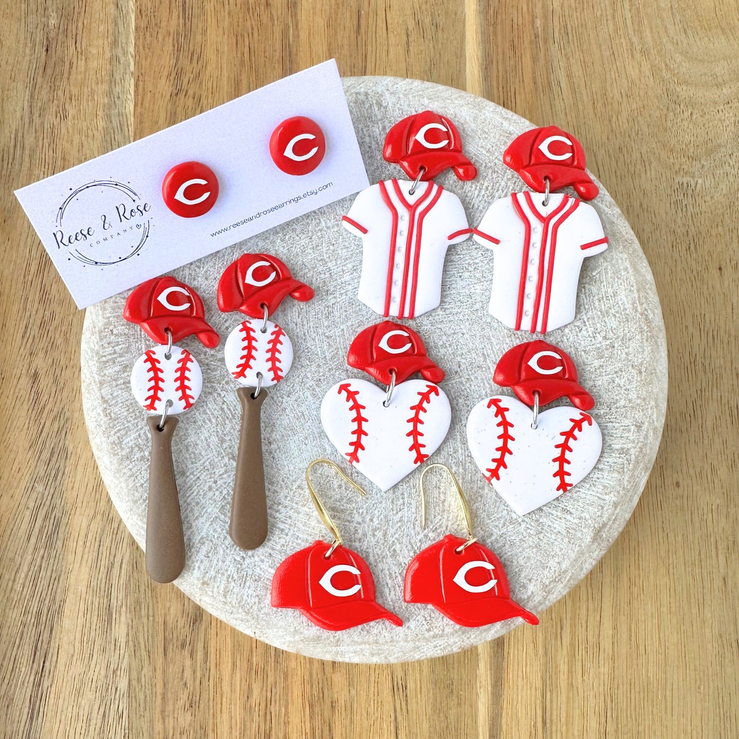 Cincinnati Reds Baseball Earrings