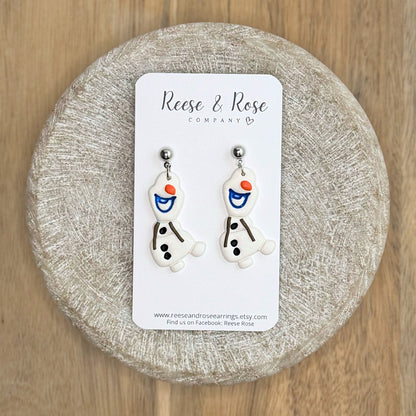 Happy Snowman and Princess Earrings