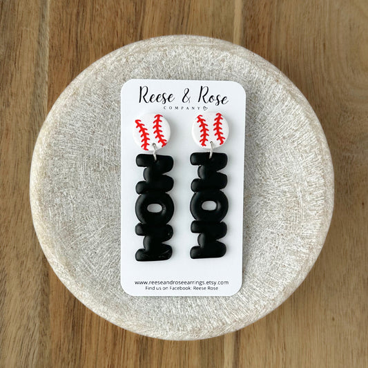 Custom Baseball MOM Earrings