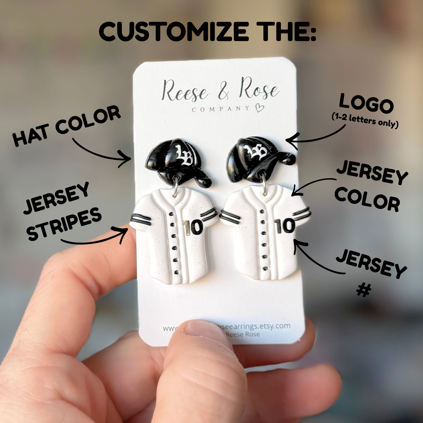 Baseball Jersey And Hat Earrings