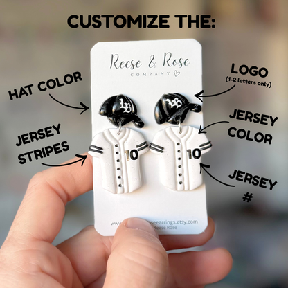 Baseball Jersey And Hat Earrings