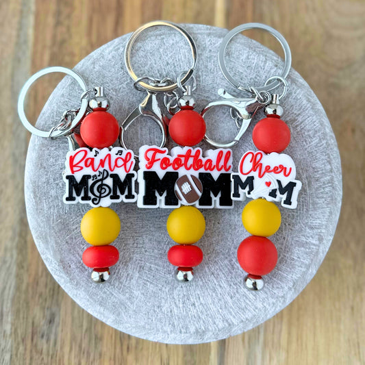 Sports Mom Keychain / Baseball / Soccer / Softball / Volleyball / Football / Lacrosse / Wrestling / Track / Cheer / Dance / Band / Team Fan