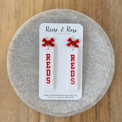 Cincinnati Reds Baseball Earrings