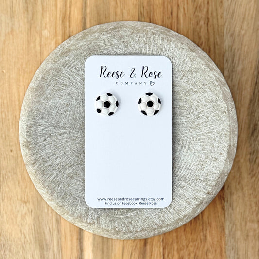 Soccer Ball Stud Earrings - smaller size