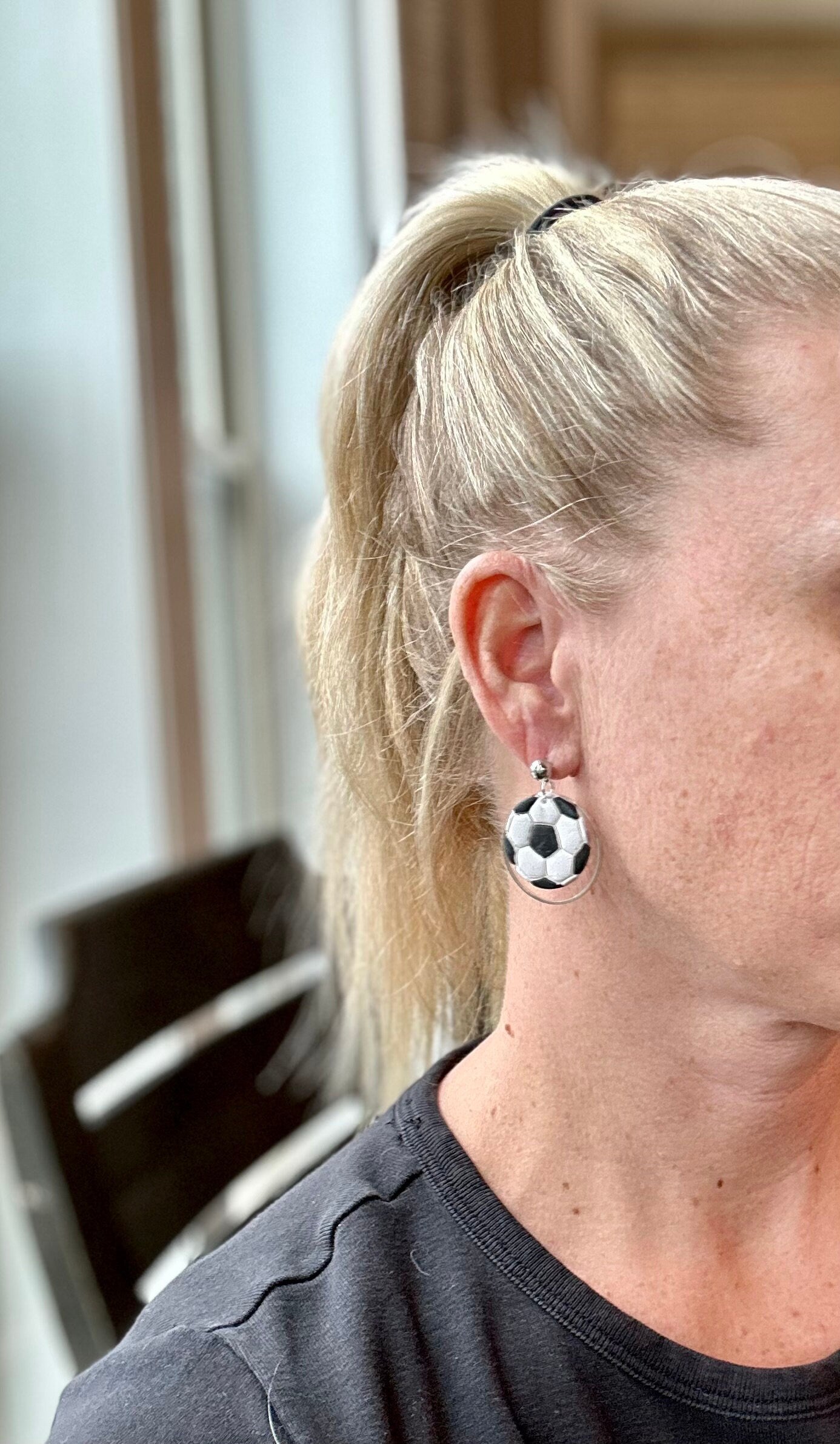Soccer earrings