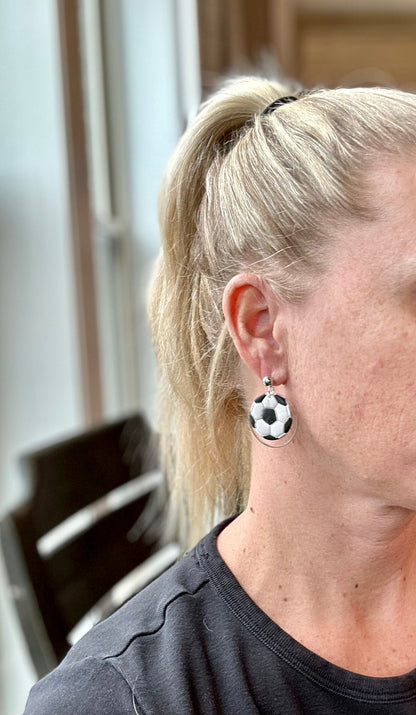 Soccer earrings
