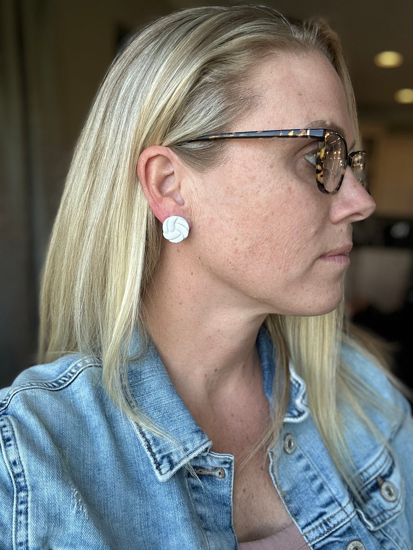 Volleyball Stud Earrings