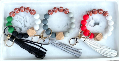 Personalized Football Wristlet Keychains