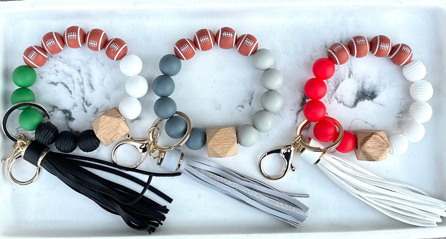 Personalized Football Wristlet Keychains