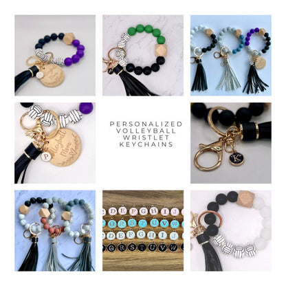 Custom Volleyball Wristlet Keychains
