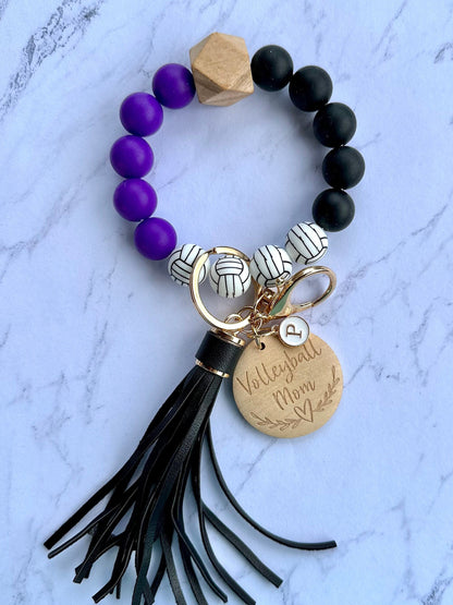 Custom Volleyball Wristlet Keychains