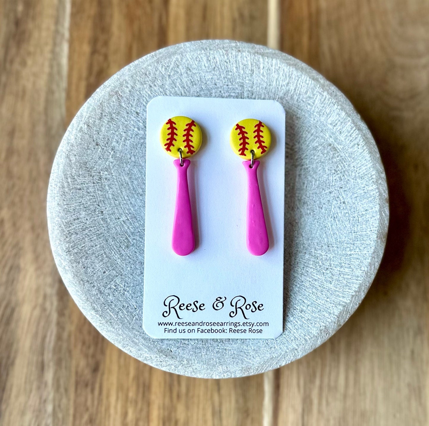 Softball Bat & Ball Earrings