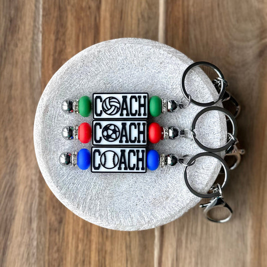 Coach Keychain / Baseball Coach / Soccer Coach / Softball Coach / Volleyball Coach / Basketball Coach / Coaches Gift