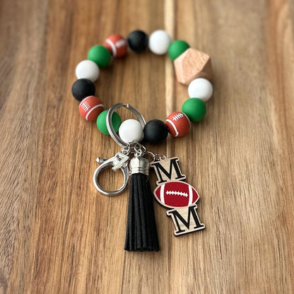 Personalized Football Wristlet Keychains