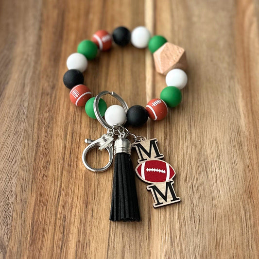 Personalized Football Wristlet Keychains
