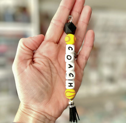 Sports Keychain / Baseball / Tennis / Soccer / Basketball / Softball / Volleyball / Football