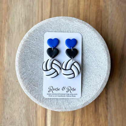 Customizable Polymer Clay Volleyball Earrings