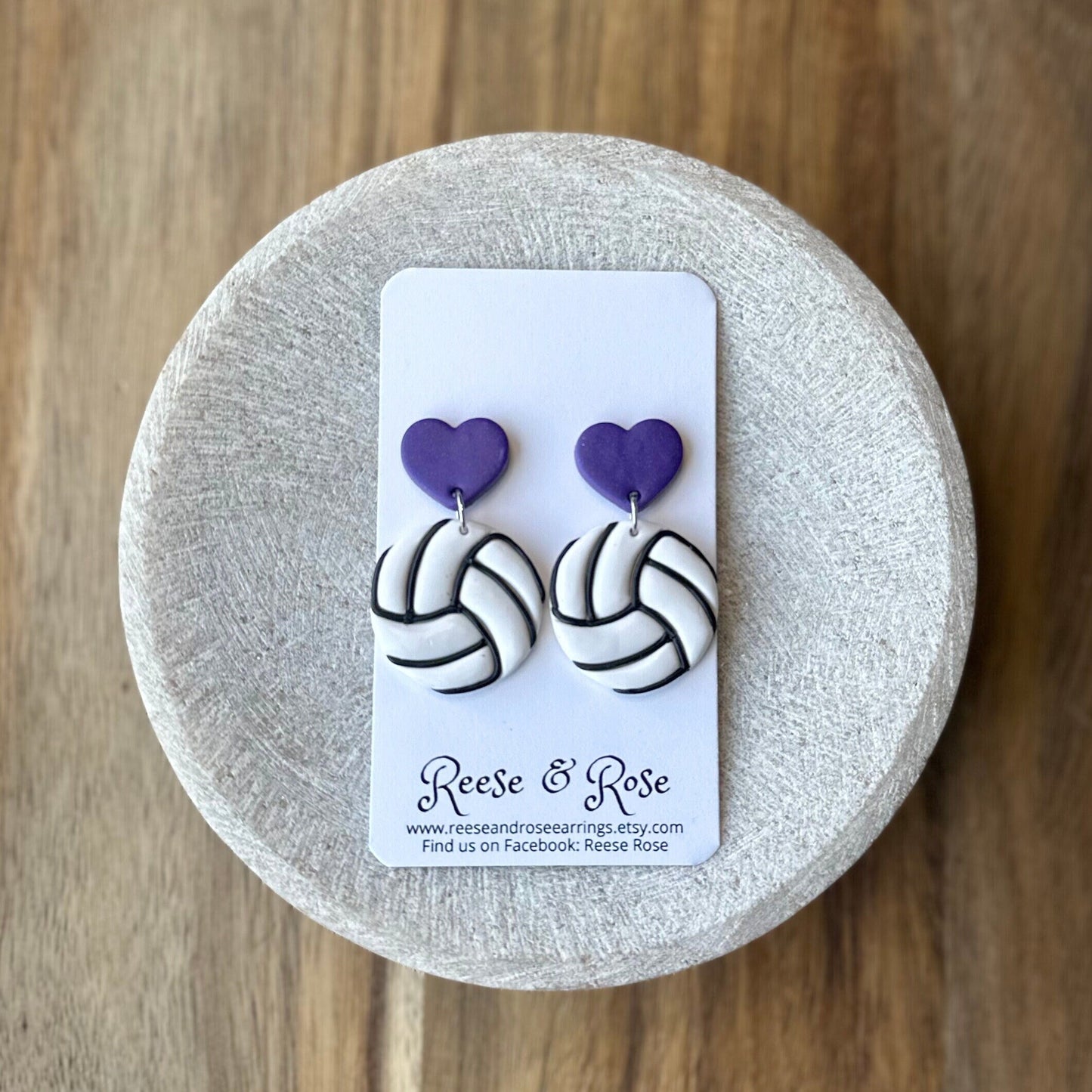 Customizable Polymer Clay Volleyball Earrings