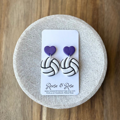 Customizable Polymer Clay Volleyball Earrings