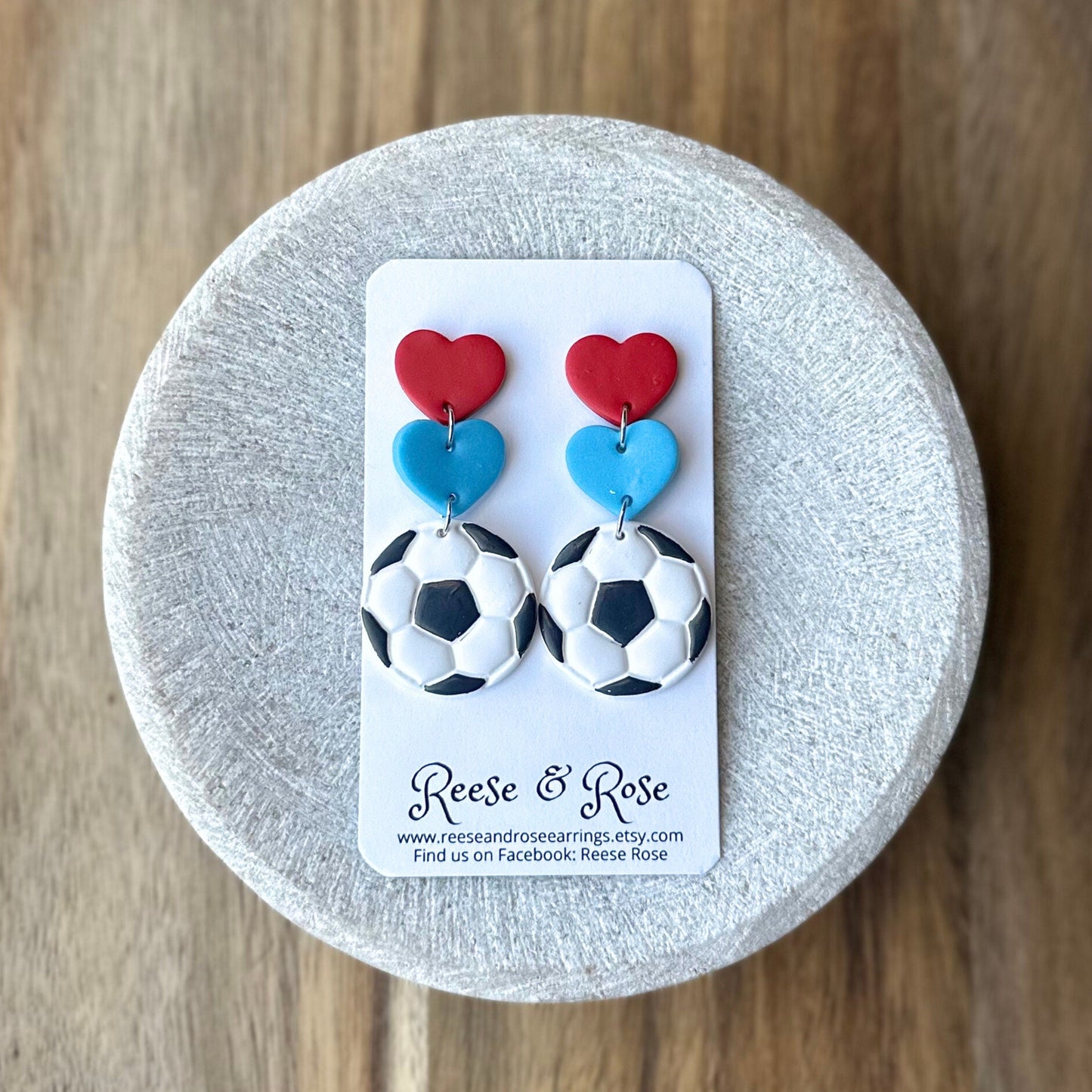 Personalized Polymer Clay Soccer Earrings