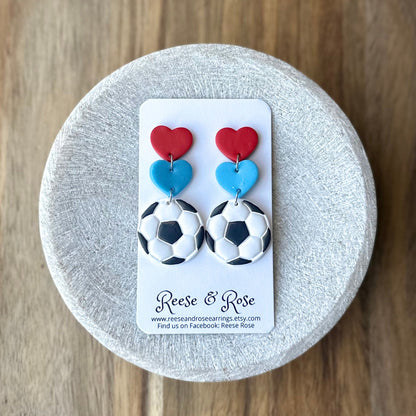Personalized Polymer Clay Soccer Earrings