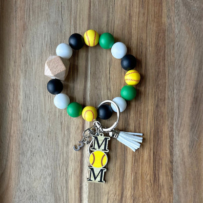 Personalized Softball Wristlet Keychains