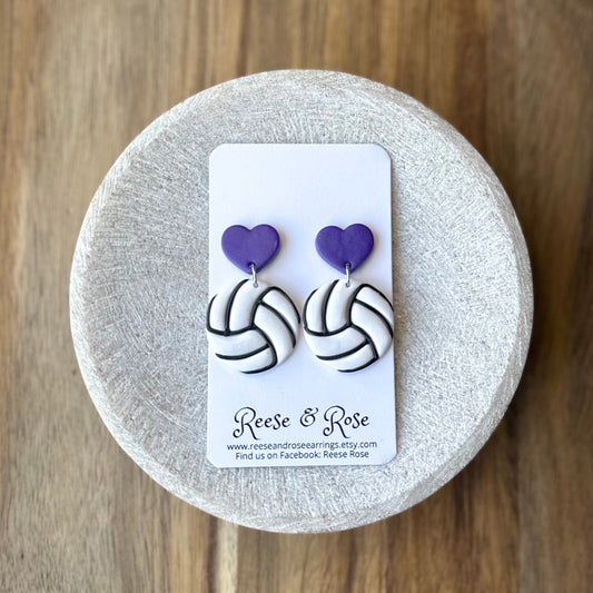 Customizable Polymer Clay Volleyball Earrings