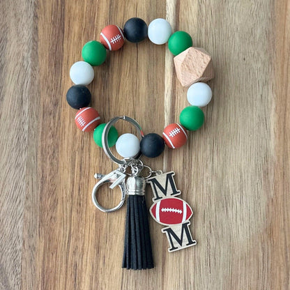 Personalized Football Wristlet Keychains