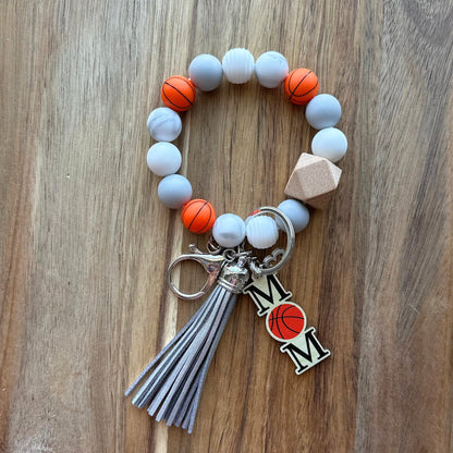 Personalized Basketball Wristlet Keychains