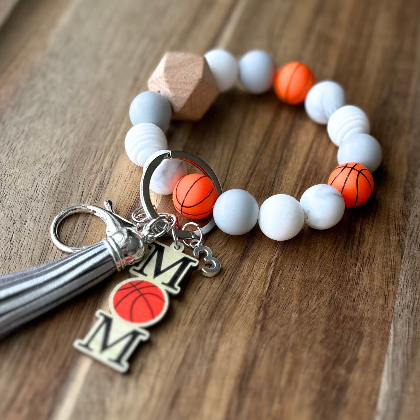 Personalized Basketball Wristlet Keychains