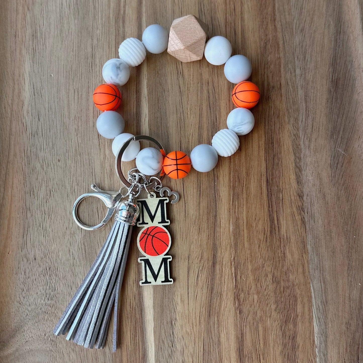 Personalized Basketball Wristlet Keychains