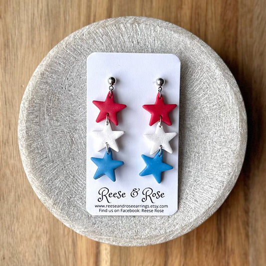 4th of July Star Earrings
