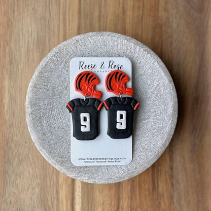 Cincinnati Bengals Football Jersey Earrings
