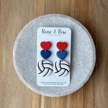Customizable Polymer Clay Volleyball Earrings