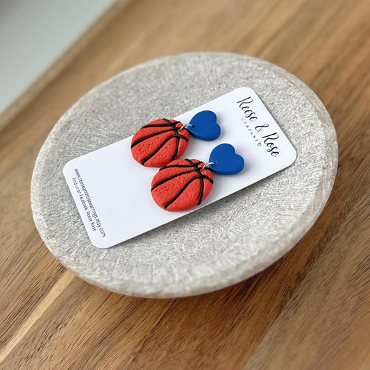 Custom Polymer Clay Basketball Earrings