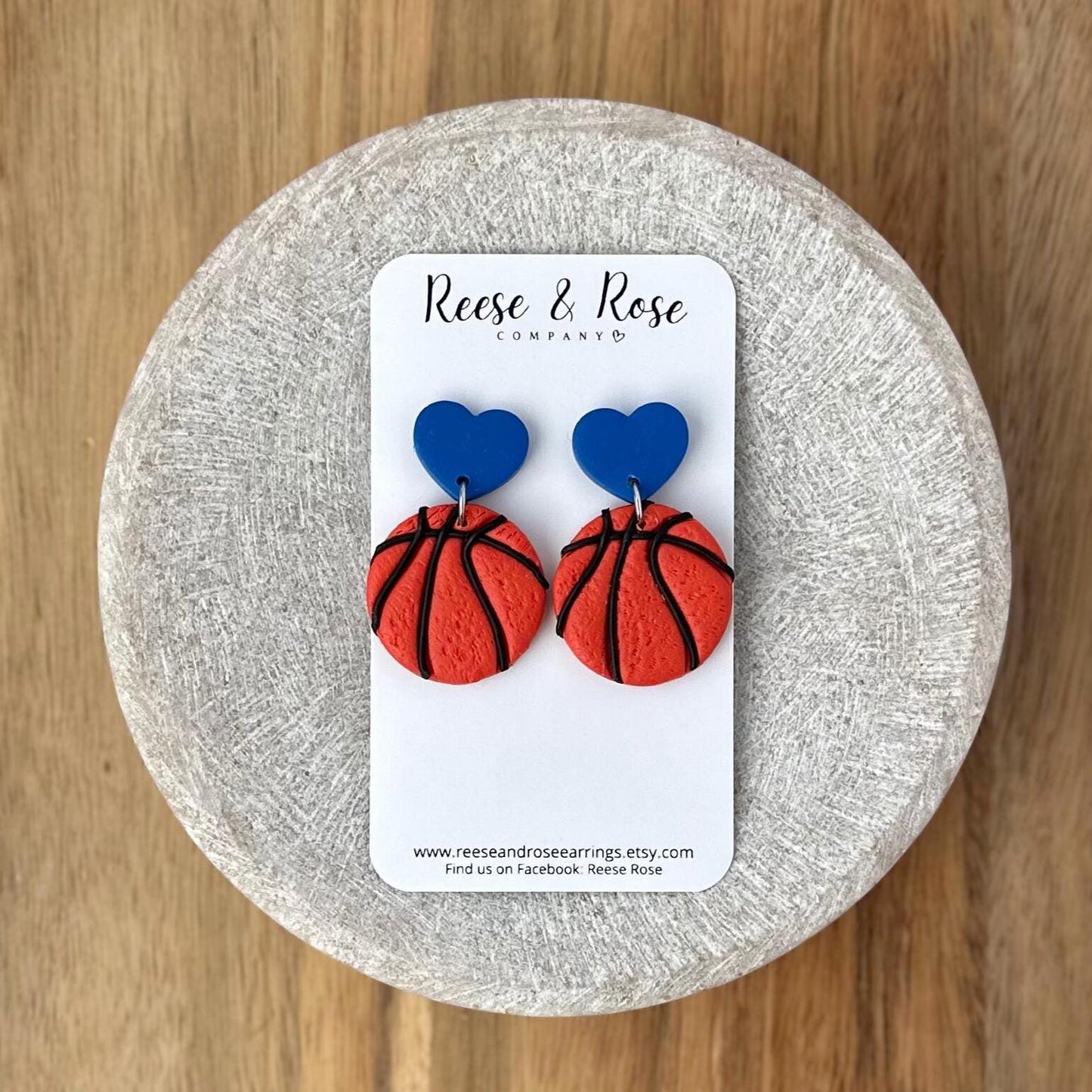 Custom Polymer Clay Basketball Earrings