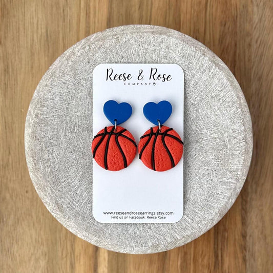 Custom Polymer Clay Basketball Earrings