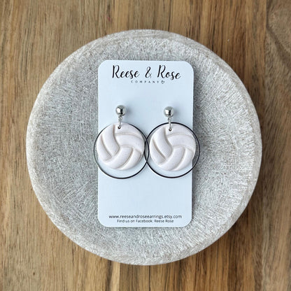 Lightweight Polymer Clay Volleyball Earrings