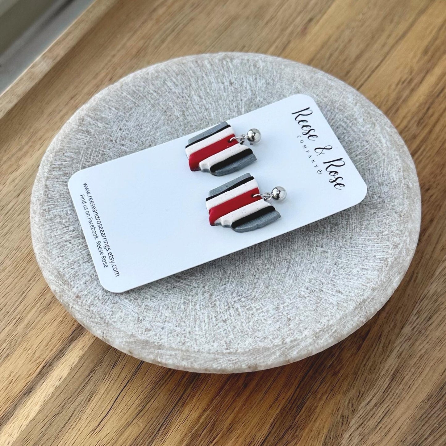 Ohio State Buckeyes Clay Earrings