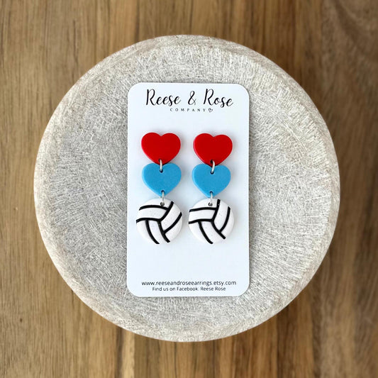 Custom Polymer Clay Volleyball Earrings